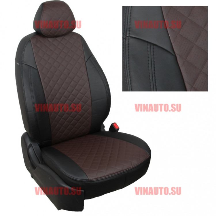 Авточехлы KIA-Sorento II 2009-2020 (Ромб) чер+шоколад