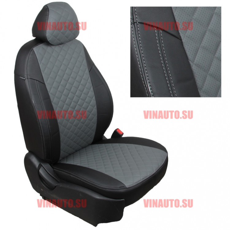 Авточехлы CHEVROLET-Aveo HB с 2004 (Ромб) чер+сер Авточехлы CHEVROLET-Aveo HB с 2004 (Ромб) чер+сер