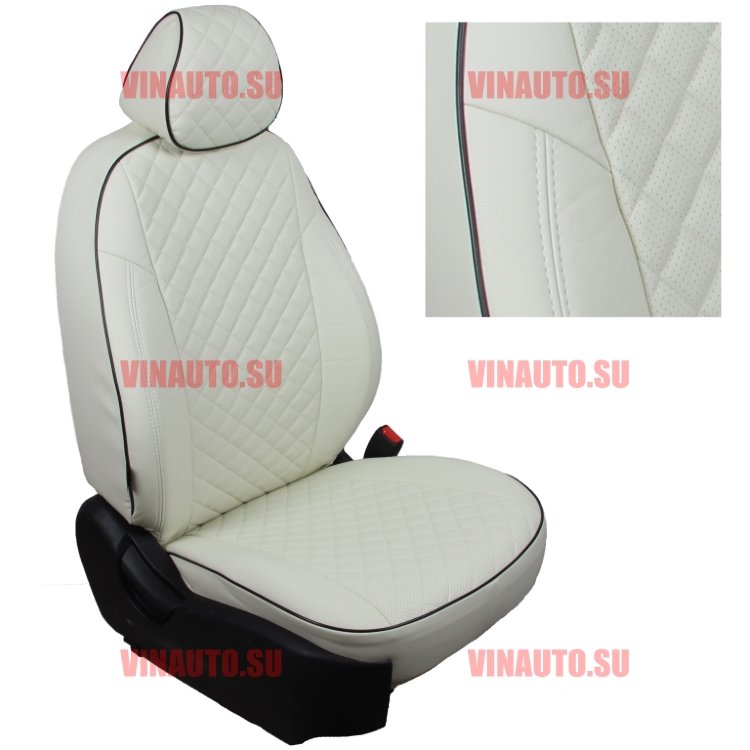Авточехлы KIA-Ceed с 07-12 (Ромб) бел+бел
