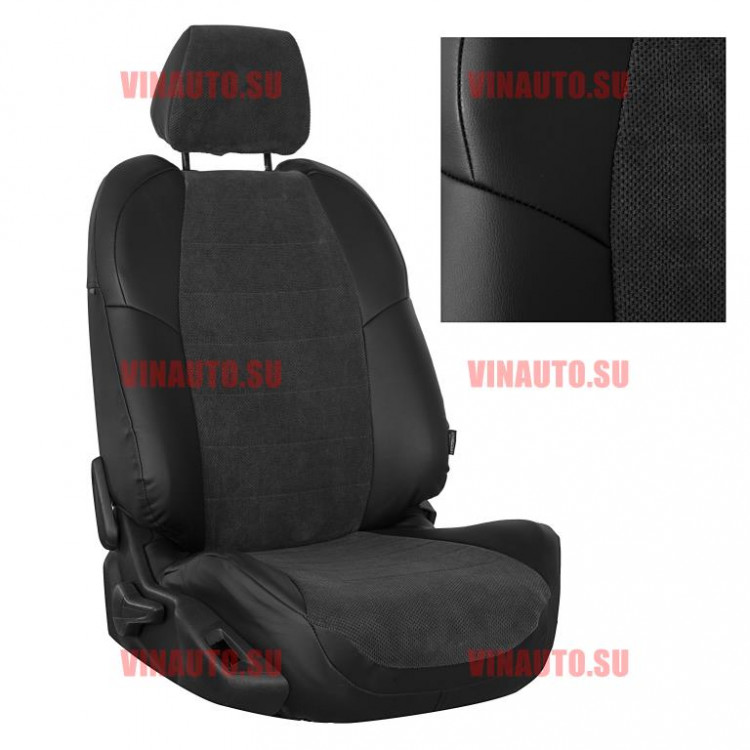 Авточехлы NISSAN-X-Trail T-32 с 15- (Велюр) чер+чер