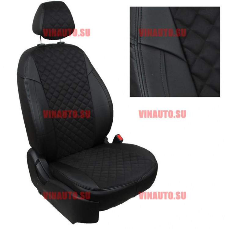 Авточехлы MITSUBISHI- Pajero Sport 3 c 2015 (Ромб-Алькантара) чер+чер Авточехлы MITSUBISHI- Pajero Sport 3 c 2015 (Ромб-Алькантара) чер+чер