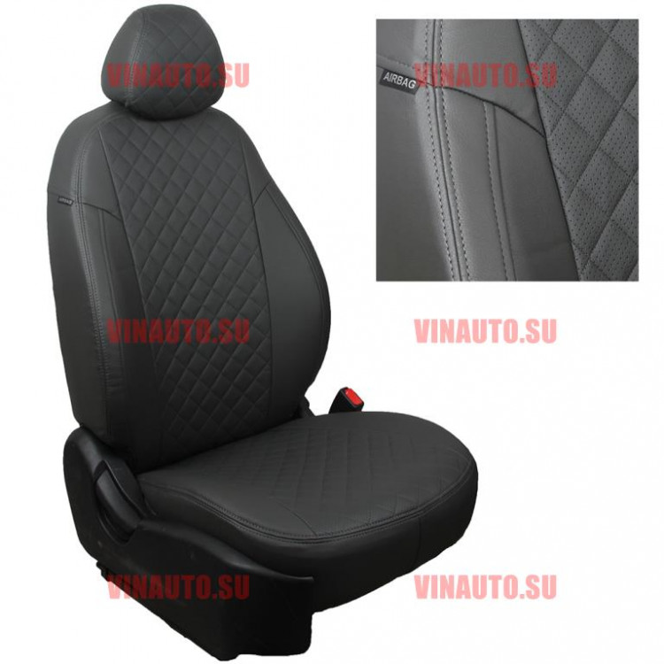 Авточехлы NISSAN-X-Trail T-32 с 15- (Ромб-Алькантара) тем.сер+тем.сер